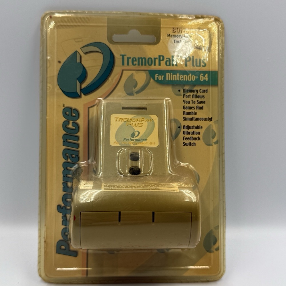 Vintage N64 TremorPak Plus Rumble Pak Memory‎ Card Sealed Nintendo 64